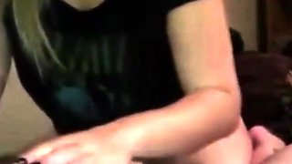 Blonde GF Gives POV Handjob with Multiple Cumshots