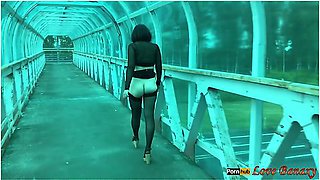 Risky Public Naked Walk & Masturbation Over Busy Road - First Experience