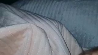 Naked stepson has a strong boner in bed with his stepmom