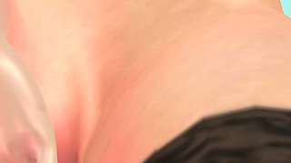 Animated 3D Lesbian Porn - Girl on Desk Boob Press & Fingering Then Mutual Fingering in Classroom