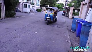 Asian Sucking Big Cock And Stretching Wet Pussy On Tuktuk Patrol