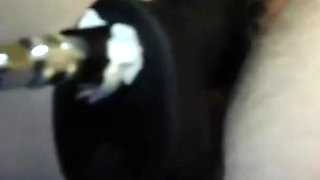 BBW Hairy Wet Pussy Getting Smashed by Thick BBC Dildo on Sex Machine