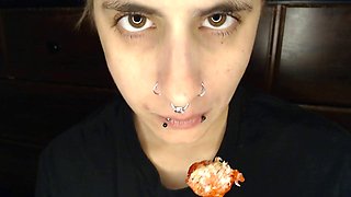 Pierced Lesbian Tongue-Fucks Wet Pussy