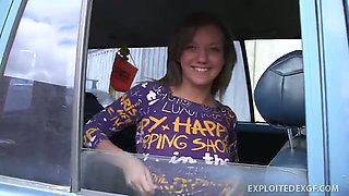 Ardent amateur gal is actually into petting her own wet pussy in the car