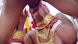 The Indian bride with big boobs blindfolded and gang-banged