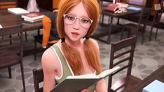 Redhead teens in a hentai visual novel adventure