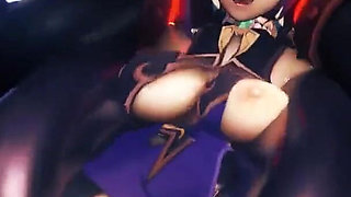 Yelan Gets Her Pussy Fucked Hard in Full Nelson Position by a Big Mitachurl Animation Genshin Impact