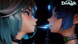 Genshin Impact Compilation Yae Miko Onsen Yelan X Eula X Hilichurl March Comp