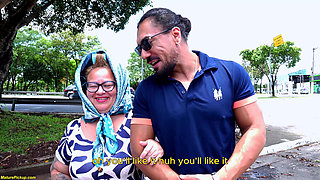 Fat Tattooed Mature Ass Fucked in Driving Van