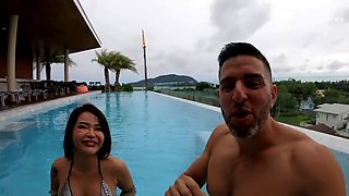 Picking up Asian hot girl and raw fuck - x Antonio