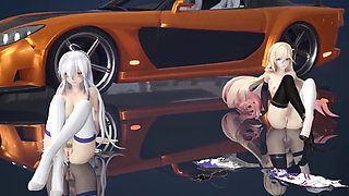 Chocolate Cream Duet Striptease Black Stockings White Stockings Racing Leotards