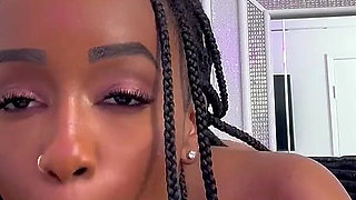 Sweet Ebony Edges Her Neighbor and Begs for Cum JOI