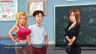 Gorgeous Busty Slut Fills Her Pussy with Big Dildo - Summertime Saga 3D Animated Porn Game