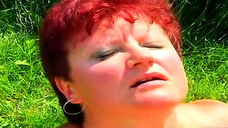Redhead Mommy Banged In Garden (480)