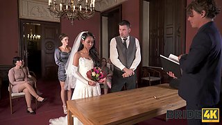 bride retaliates and sucks marriage officer's cock