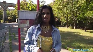 Public Agent POV: Desi Student Nurse Blowjob & Cumshot Outdoors