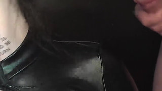 Tattooed Babe Deepthroating a Group of Hard Dicks