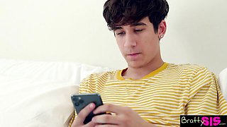 Bratty Sis featuring Braylin Bailey's blowjob clip