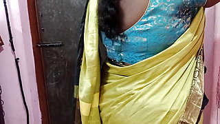 desi tamil beautiful wife saree changing video