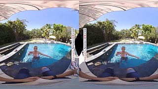 Dana DeArmond's son's massive shaft gets pounded by a hot MILF in virtual reality POV