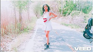 Mini Skirt Pov Minah Khali Public Exhibitionist Wife Private Bike Trails, Park, Beach, Ocean Views