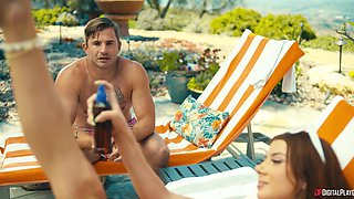 Poolside Threesome Caught with Stella Luxx