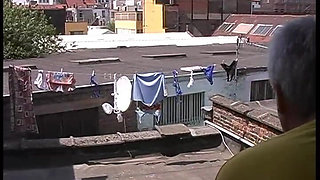 Pretty French Blonde Blows an Old Sack