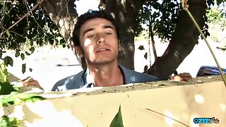 Two Thick Cocks Pound Petite Brunettes Pierced Pussy and Tight Asshole