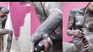 Impressive Anuskatzz's tattooed clip