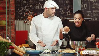 Apolonia Lapiedra Cooks Up Steamy Passion in Kitchen Show