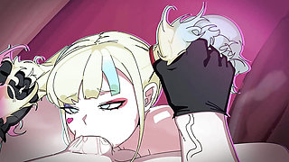 A white anime girl gets caught in party and get banged by a neighbour man who is near party