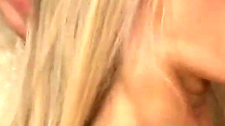 My wife an unfaithful whore with two small perky tits and golden hair bangs frantically for pleasure