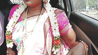 Indian Car Sex Telugu Saree Housewife Car Journey for Fucking with Husbend's Friend. Telugu Dirty Talks.