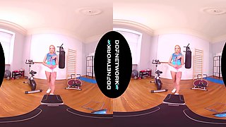 Sexercise With Angelika - Blonde Busty Babe In The Gym
