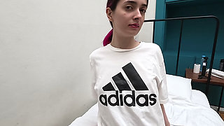 POV - anal fuck with a petite shy neighbor girl - vertical video