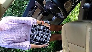 Public Car Masturbation with Sex Toy for Multiple Orgasms