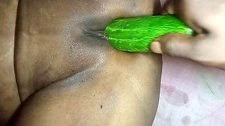 Desi Boudi Fuck Cucumber And Big Dick In Doggy Style , She Was Squirting All Over The Bed