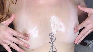 Neighbor caught me naked I Showing my breasts