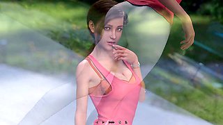 Steamy cartoon adventures with sexy redhead and hot brunette in the pool