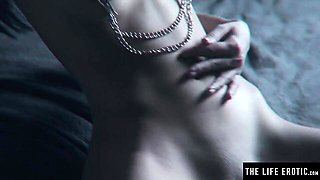 Natasha Starr Rubs Her Clit in Fishnet Stockings and Red Lipstick