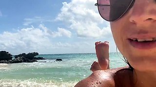Naked on the beach