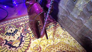Dominatix Eva Latex Femdom Fetish Purple Rubber Big Ass Milf Bdsm Solo Fuck Machine Hot High Heels