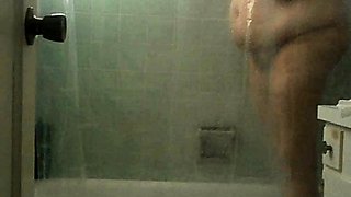 UNAWARE BBW IN THE SHOWER..............