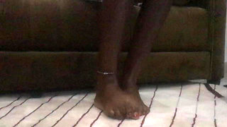 African Ebony Feet Fetish Petite Oiled Teen 18 sitting