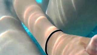 Skinny Dipping and Teasing in the Garden Pool - Amateur Teen