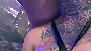 Busty babe Phoenix Madina enjoys pissing bukkake with four big cocks