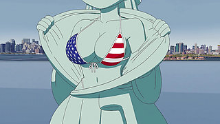 4th of July Hentai Cartoon - Sexy Statue of Liberty