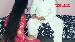 Hot Desi Bhabhi Priya Gets Rough Sucked and Fucked by Father-in-Law After New Year Party - Hindi Audio