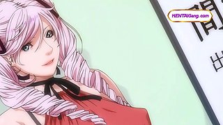 Tender maid guides shy virgin boy into a steamy bath