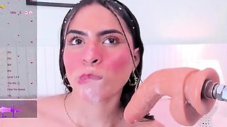 Stacked brunette goes solo toys and masturbation